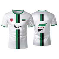 Syrian Flag Map Print Football T-Shirt - Men's & Kid's Summer Tops - MANDOTOS INTERNATIONAL