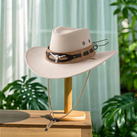 Chic Unisex Cowboy Hat for Sun Protection with Stylish Wide Brim - Fashionable Felt Cowgirl Hat - MANDOTOS INTERNATIONAL