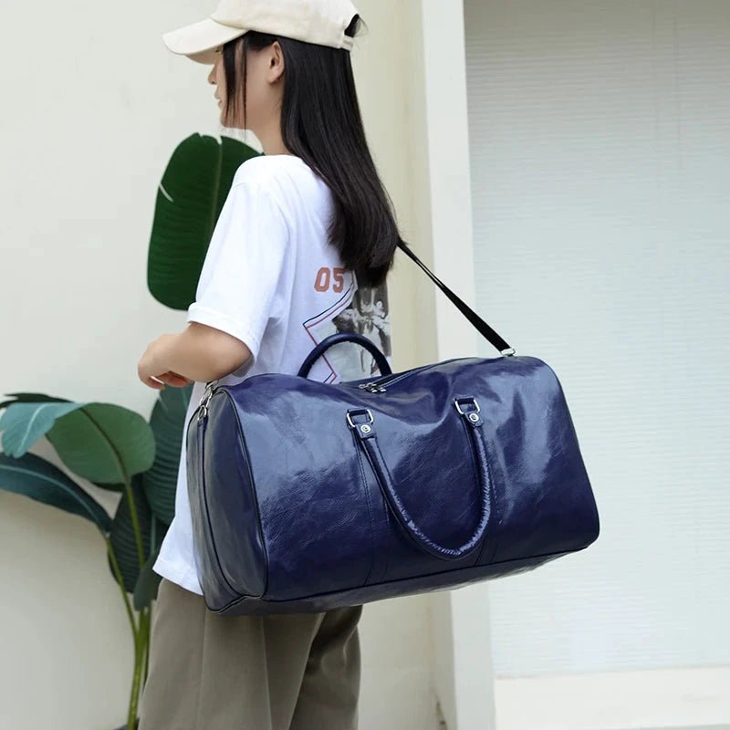 Travel Bag For Men Pu Leather Shoulder Bag Big Capacity Tote Bags For Women Fashion New Duffle Crossbody Bag Sports Pack luggage MANDOTOS