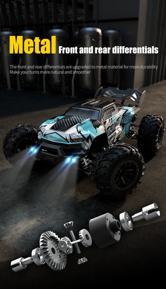 Teeggi 16101 /16102 PRO 1:16 High Speed RC Car With LED Light Drift 70KM/H 4WD RC Off-Road Car Monster Truck Toy For Kid Gifts - MANDOTOS