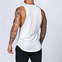 Men's Gym Clothing Summer Fitness Cotton Tank Top Men Jogging Bodybuilding Sleeveless Shirt Breathable O-Neck Casual Muscle Vest MANDOTOS