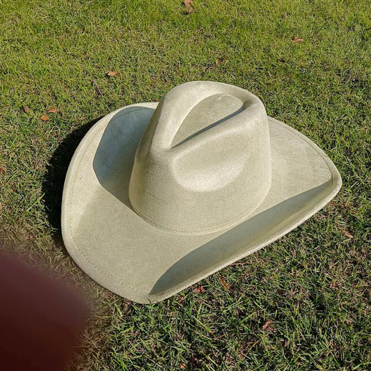 western Premium suede cowboy hat stylish men's and women's fedora Suede Panama hat perfect for outdoor festive activitieswestern
