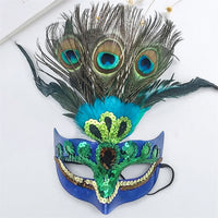 Adult Women s Halloween Masquerade Peacock Feather Headpiece for Mardi Gras Carnival Cosplay Costume Party Wear