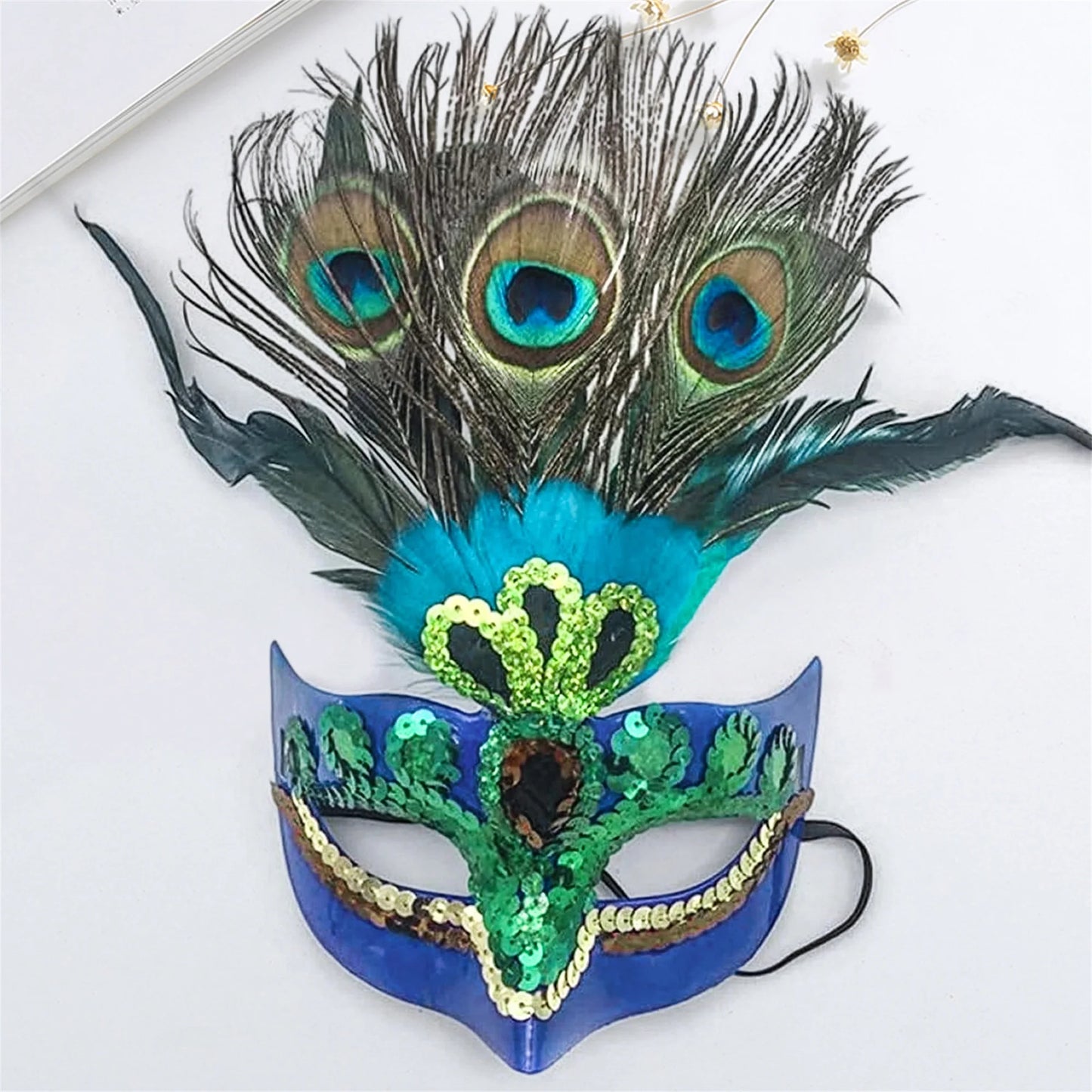 Adult Women s Halloween Masquerade Peacock Feather Headpiece for Mardi Gras Carnival Cosplay Costume Party Wear