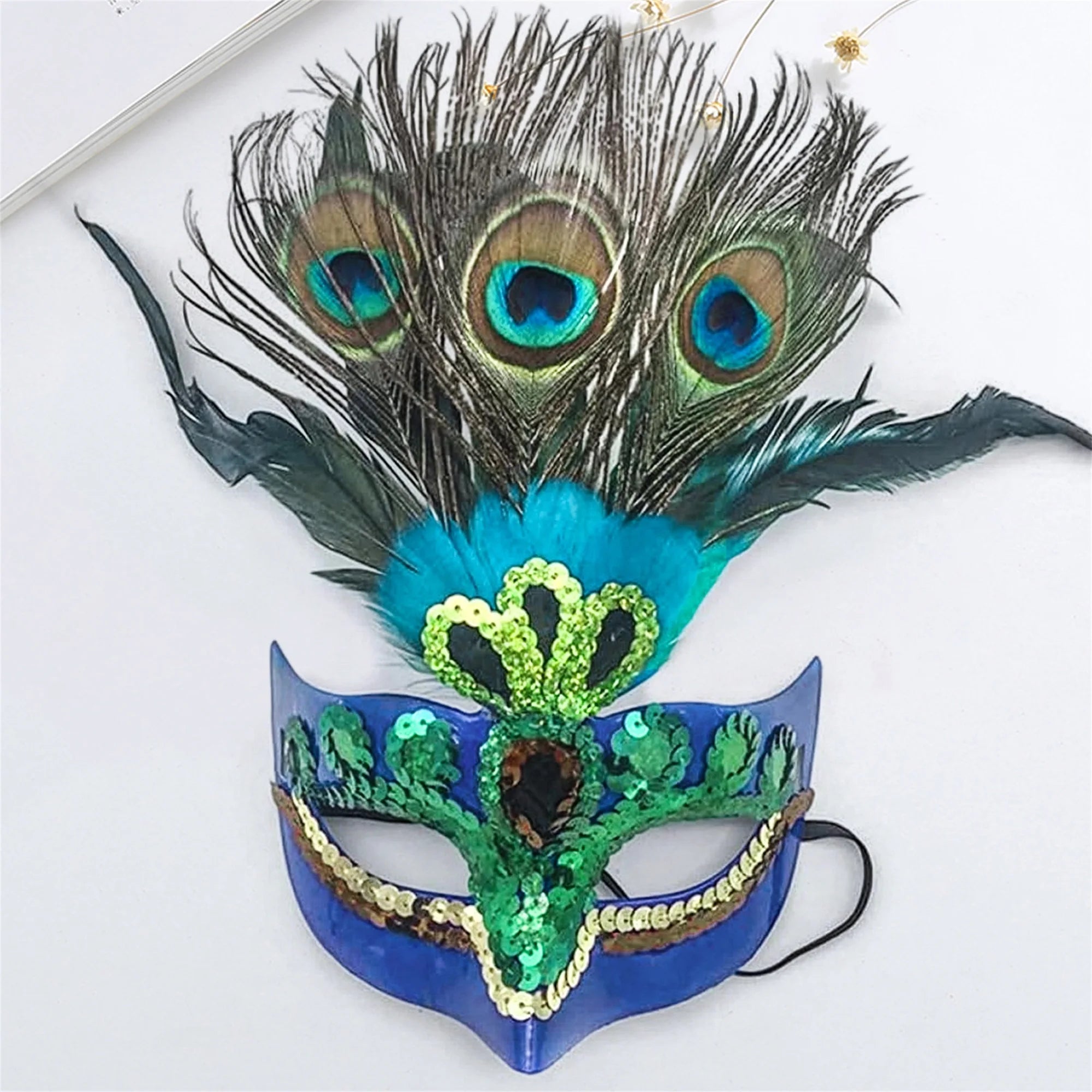 Adult Women s Halloween Masquerade Peacock Feather Headpiece for Mardi Gras Carnival Cosplay Costume Party Wear