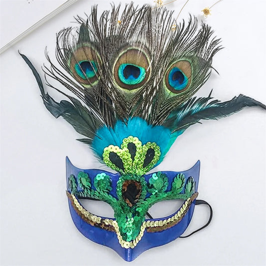 Adult Women s Halloween Masquerade Peacock Feather Headpiece for Mardi Gras Carnival Cosplay Costume Party Wear