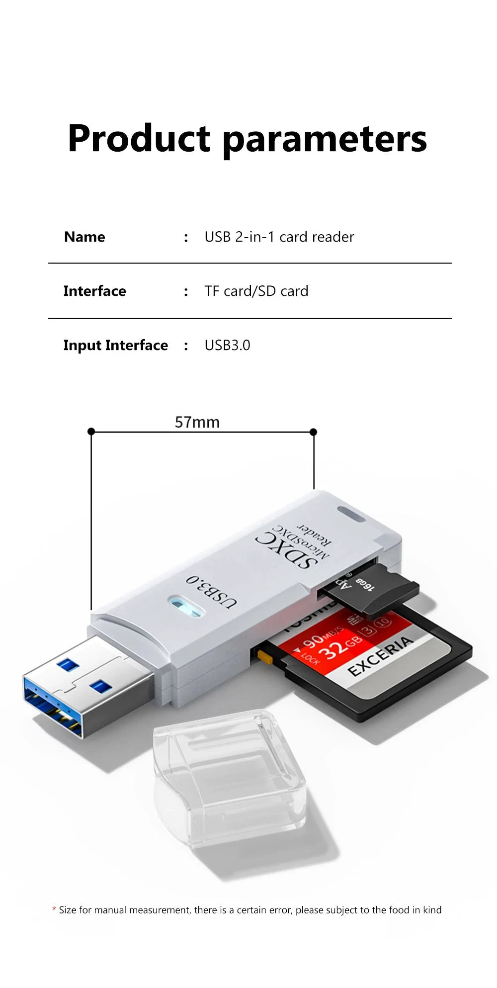 2 in 1 USB 3.0 Card Reader Micro TF sd card Reader usb adapter High Speed Cardreader TF Memory card For PC Laptop Accessories MANDOTOS