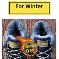 High Quality Winter Boots Men Steel Toe Cap Safety Boots Work Shoes Men Puncture-Proof Work Boots Plush Warm Safety Shoes male