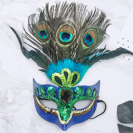 Adult Women s Halloween Masquerade Peacock Feather Headpiece for Mardi Gras Carnival Cosplay Costume Party Wear