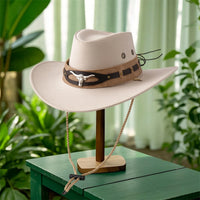 Chic Unisex Cowboy Hat for Sun Protection with Stylish Wide Brim - Fashionable Felt Cowgirl Hat - MANDOTOS INTERNATIONAL