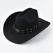 Men Women Western Cowboy Hat with Leather Vintage Big-edge Gentleman Cowgirl Hat Cloche Church Caps