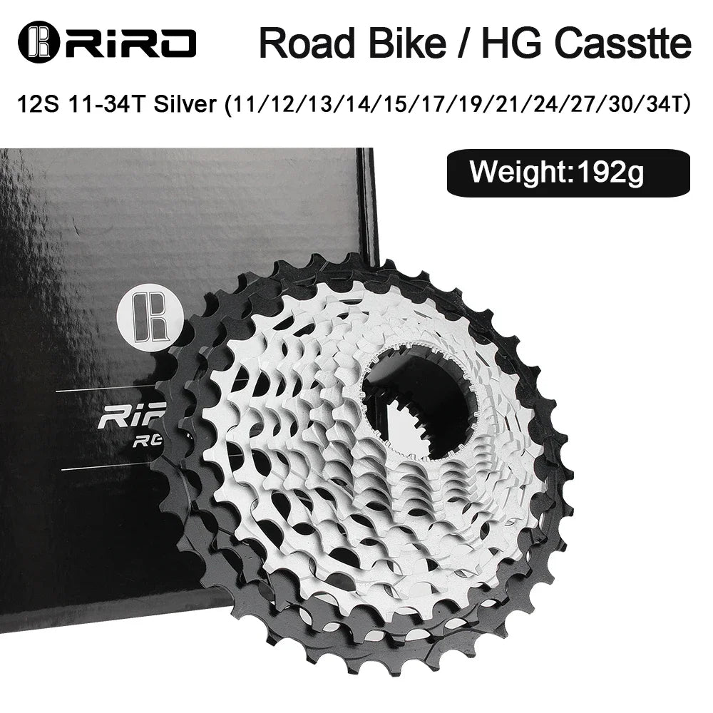 RIRO Road Bike Ultra-light Freewheel 11/12S-28-34T Bicycle CNC Vacuum Plating HG Cassette Hollow Flywheel 11/12V Speed  Sprocket
