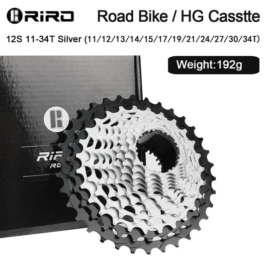 RIRO Road Bike Ultra-light Freewheel 11/12S-28-34T Bicycle CNC Vacuum Plating HG Cassette Hollow Flywheel 11/12V Speed  Sprocket
