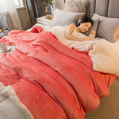 Cozy Luxe Wool Throw Blanket - Dual-Sided Warmth for Winter - MANDOTOS