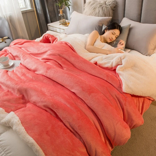 Cozy Luxe Wool Throw Blanket - Dual-Sided Warmth for Winter - MANDOTOS