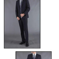 Casual Two-Piece Suit for Men Business Professional Youthful Style Cotton Spring Summer Autumn Wear Double-Cuffed Office Appr...