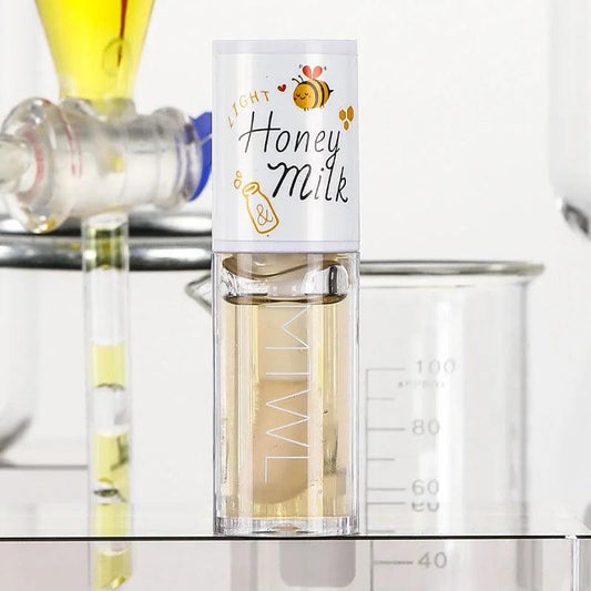 Peach Milk Honey Lip Oil Relieves Dry Moisturizing Lip Gloss Fades Lip Lines Water Light Lips Big Brush Head Cute - MANDOTOS