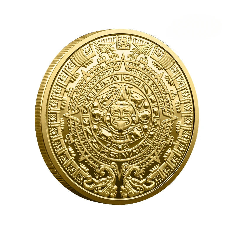 Maya Coins, Mexican Maya Souvenir Coins, Maya Calendar, Aztec Coins Commemorative