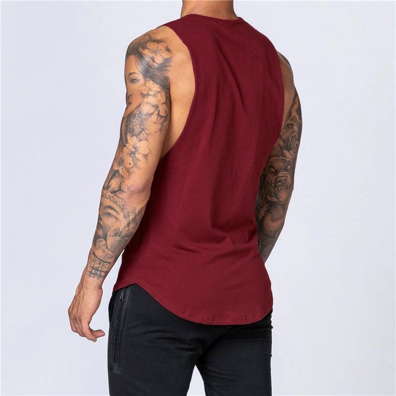 Men's Gym Clothing Summer Fitness Cotton Tank Top Men Jogging Bodybuilding Sleeveless Shirt Breathable O-Neck Casual Muscle Vest MANDOTOS