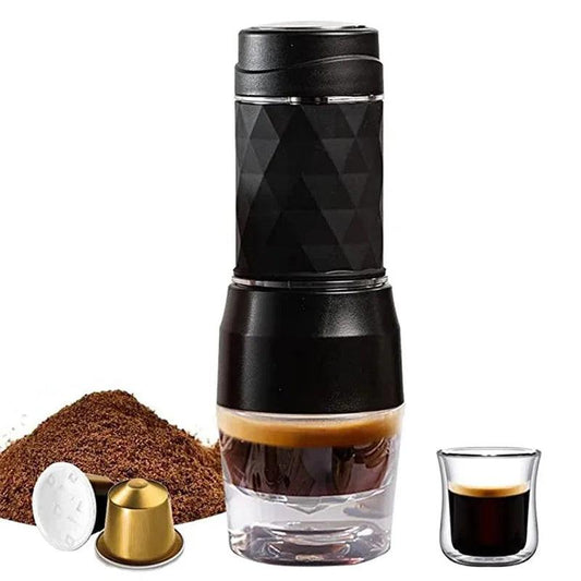 Cafelffe 3 In1 Portable Coffee Machine Hot/Cold Water Manual Espresso Maker For Capsule & Ground Hand Press Brewer hiking Travel - MANDOTOS