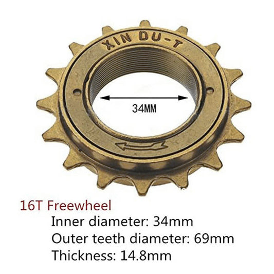 Electric Bicycle 34MM 12T/14T/16T Cycling Single Speed Freewheel Sprocket Bicycle Bike Freewheel Sprocket Bicycle Freewheel