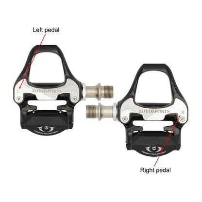 ZOYOSPORTS Road Bike Pedals Lightweight Clipless Bicycle Pedals with Cleats Set Compatible with SPD-SL System