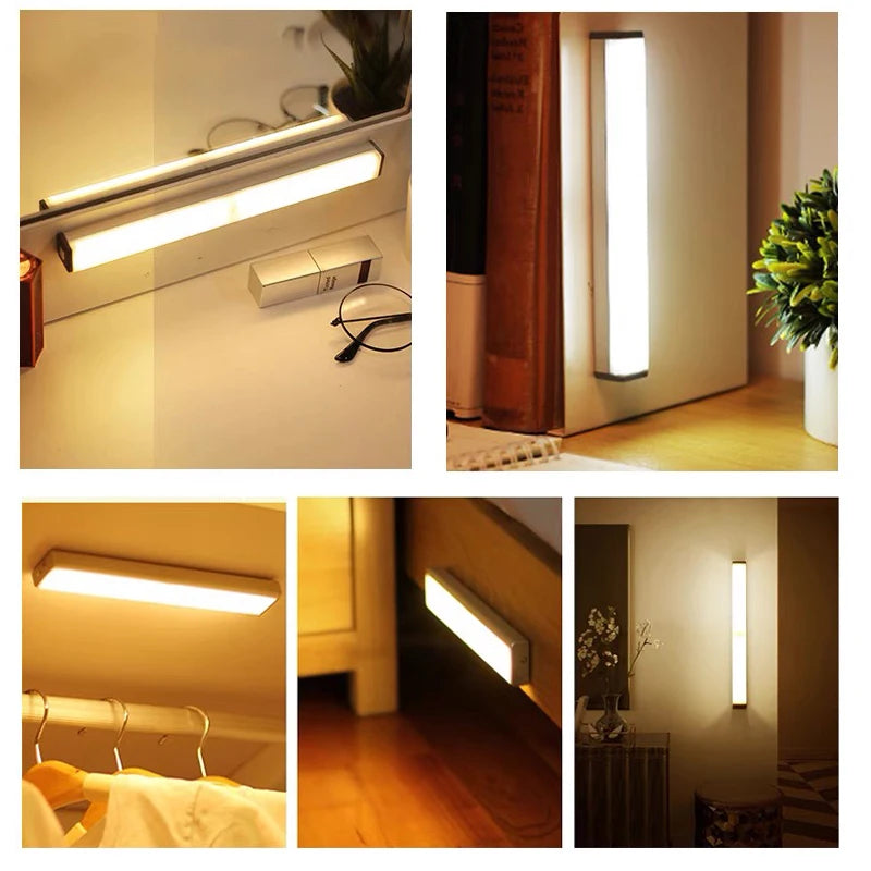Motion Sensor Light Wireless LED Night Light Type C Rechargeable Light Cabinet Wardrobe Lamp Staircase Backlight For Kitchen LED - MANDOTOS