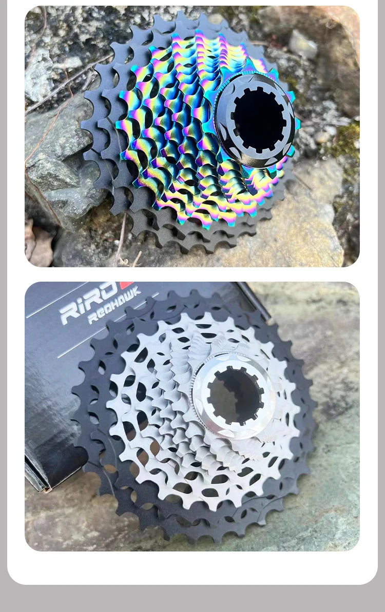RIRO Road Bike Ultra-light Freewheel 11/12S-28-34T Bicycle CNC Vacuum Plating HG Cassette Hollow Flywheel 11/12V Speed  Sprocket