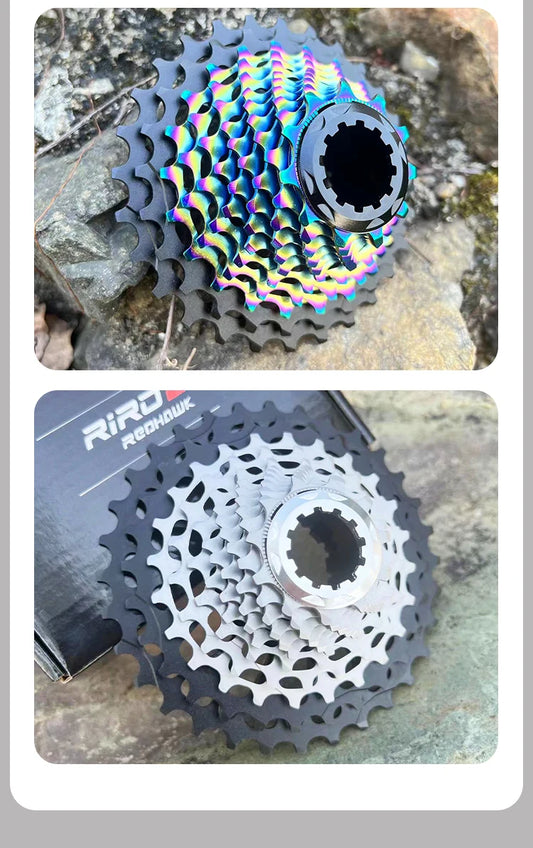 RIRO Road Bike Ultra-light Freewheel 11/12S-28-34T Bicycle CNC Vacuum Plating HG Cassette Hollow Flywheel 11/12V Speed  Sprocket