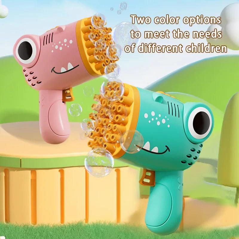 40 Hole Dinosaur Bubble Handheld Bubble Machine Electric Bubble Gun Outdoor Wedding Party Toy - MANDOTOS