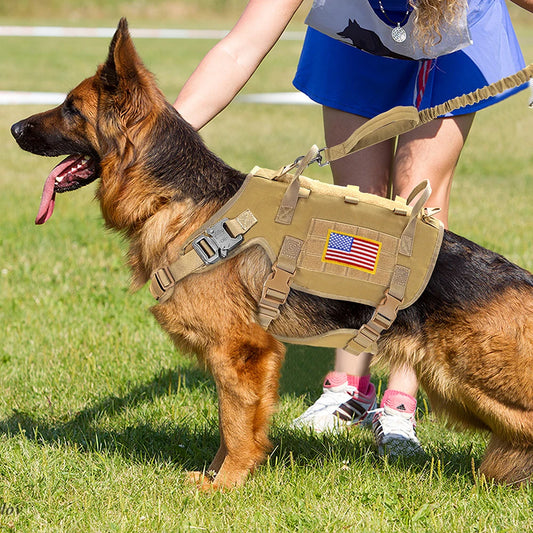 Tactical Dog Harness Leash Durable Military Dog Harness Vest MOLLE For Large Dogs erman Shepherd Training Harnesses With Pouches - MANDOTOS