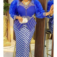 African Dresses for Women 2025 New Fashion Plus Size Sequin Evening Party Long Dress Dashiki Ankara Outfits Robe African Clothes