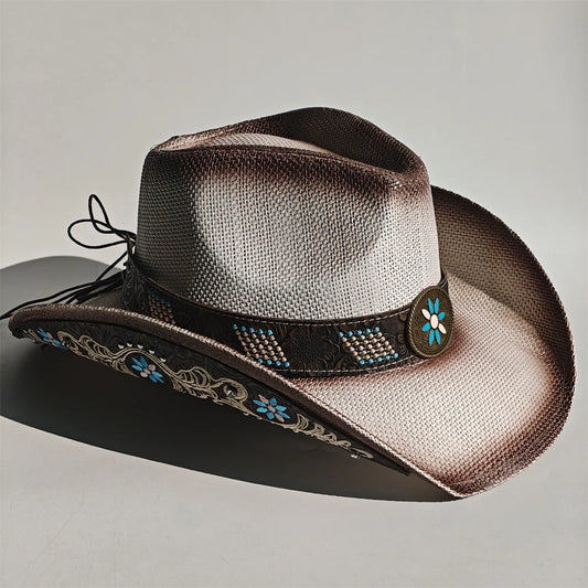 2026 Embroidery Horse Accessories Straw Cowboy Hat for Women Men – Western Sun Hat for Country Concert Rodeo and Cowgirl Hat