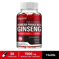 Korean Red Panax Ginseng Capsules - Increases Energy, Mood, Stamina & Performance Supports Mental Health MANDOTOS