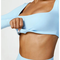 Sports Long sleeved Women Outdoor Running Gym Fitness Wear T-shirt Long sleeved Yoga Shirt Gym Push Up Workout Single Piece Top
