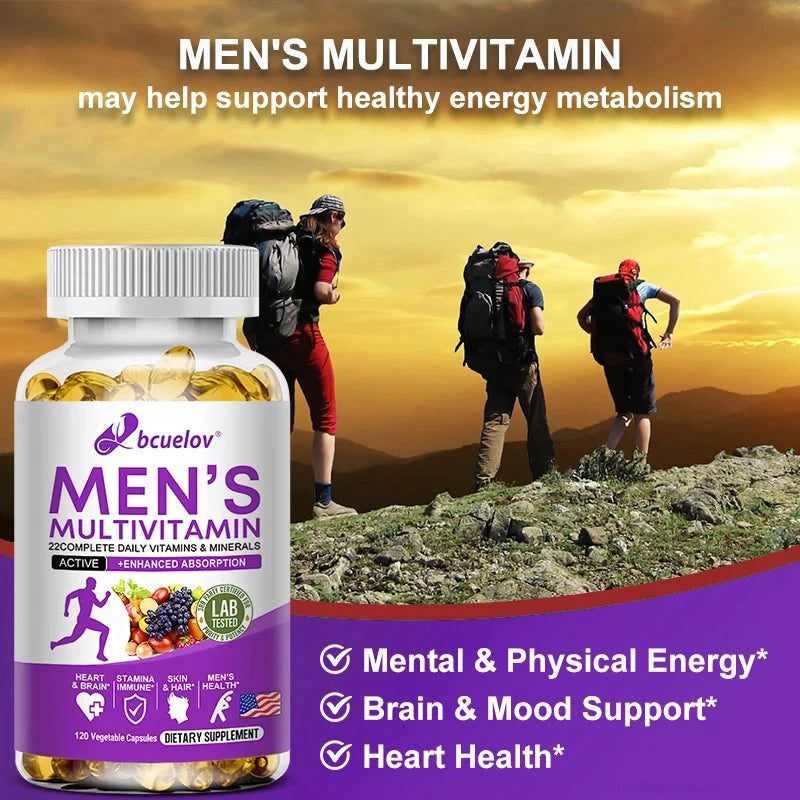 Men's Daily Multivitamin - 22 Vitamins & Minerals, Dietary Supplement for Immunity, Energy, Digestion, Skin, and Overall Health MANDOTOS