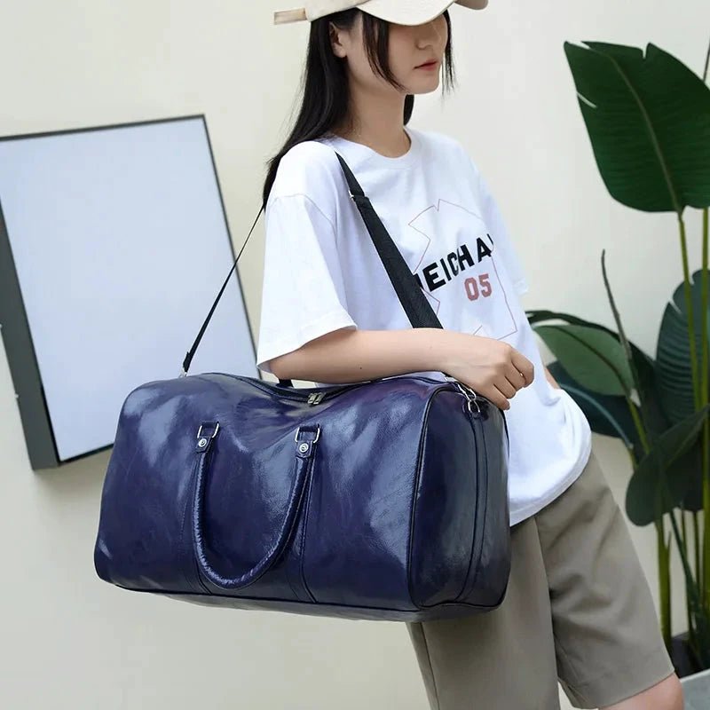 Travel Bag For Men Pu Leather Shoulder Bag Big Capacity Tote Bags For Women Fashion New Duffle Crossbody Bag Sports Pack luggage MANDOTOS