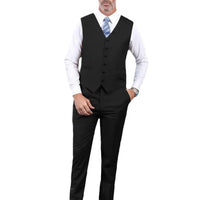 Men's Suits 3pcs Mens Business Suit Notch Lapel Blazer Formal Wedding Groom Pants Tux Vest Tuxedos (Blazer+vest+Pants)