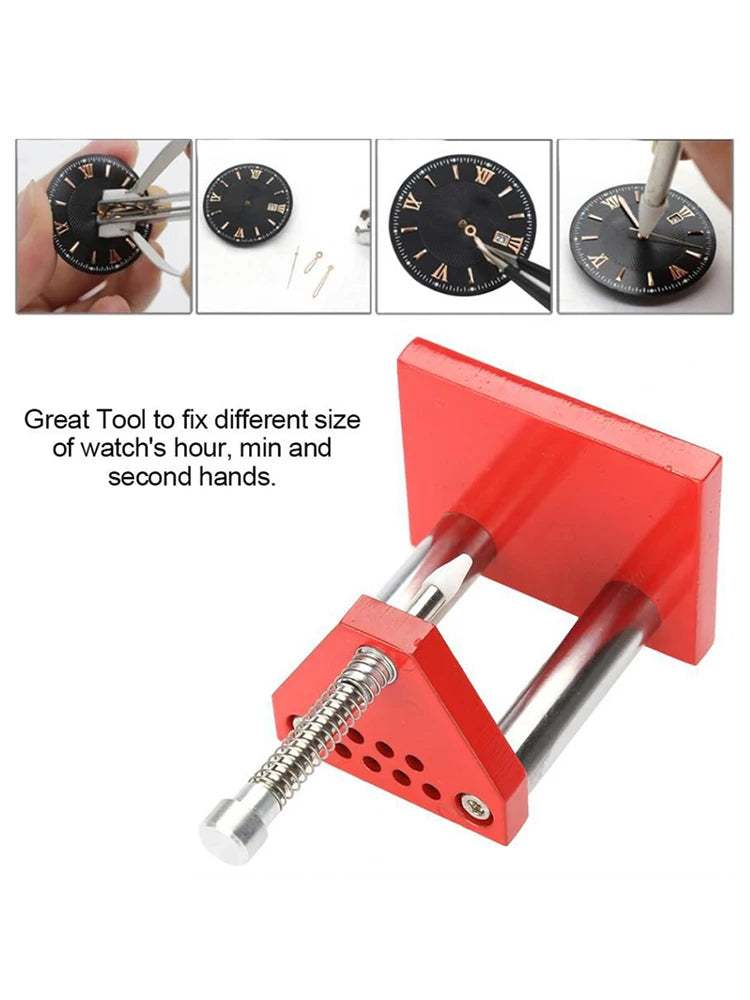 Watch Hand Presser Remover Puller Plunger Setting Fitting Set Red Wristwatch Watch Parts Repair Tool for Watchmaker