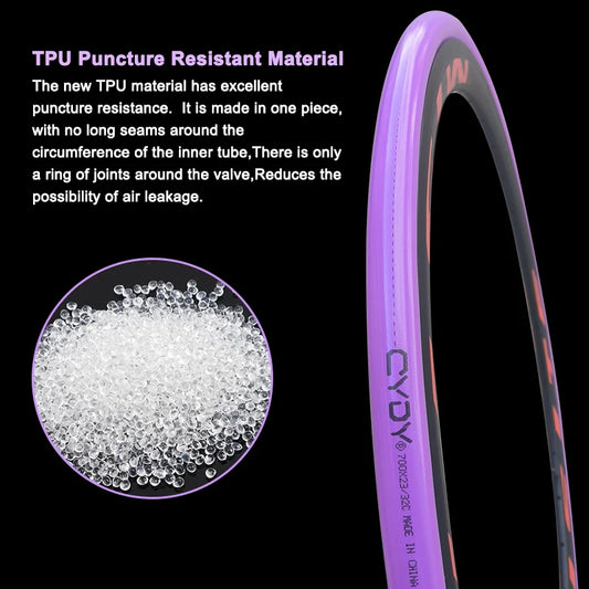 28g CYDY Road Bicycle TPU Inner Tube 700x23C 25C 26C 27C 28C 30C 32C Cycling Bike Tires Camera tyre 700C pneu aro French Valve