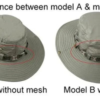 Summer Men's Wide Brim Bucket Hat UV Protection Panama Style Mesh Fisherman Beach Sun Hat for Outdoor Hunting Hiking
