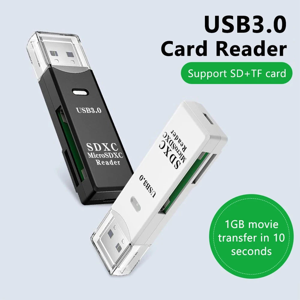 2 in 1 USB 3.0 Card Reader Micro TF sd card Reader usb adapter High Speed Cardreader TF Memory card For PC Laptop Accessories MANDOTOS