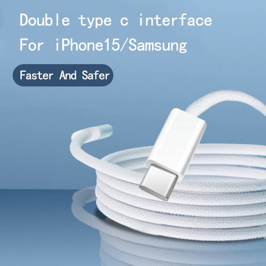 Usb C to Type C Fast Charging PD 60W Mobile Phone Date Cable For Iphone15 Android Samsung Huawei Type C Braided Charger Cable - MANDOTOS