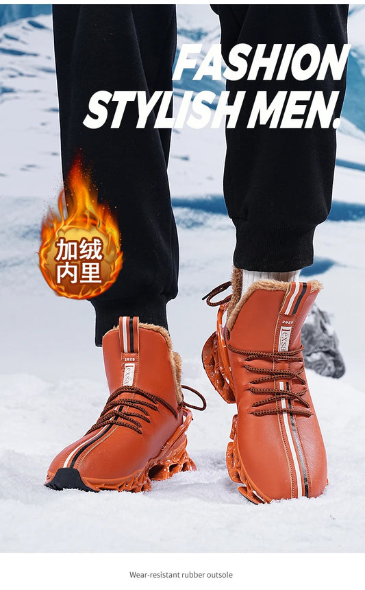men boots 2024 New Winter Slippers Warm Men Shoes Waterproof Non-Slip Plush Sneakers Male tenis shoes Boots Men Sneakers Winter