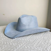 western Premium suede cowboy hat stylish men's and women's fedora Suede Panama hat perfect for outdoor festive activitieswestern