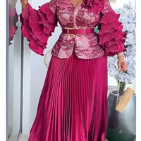 African Clothes for Women 2 PCS Sets Tops And Skirts Suits Dashiki Ankara 2025 Outfits Gown Plus Size Wedding Party Dresses