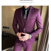 S-9XL New (Blazer+Vest+Pants) Men's Fashion Business Gentleman Professional Formal Dress Korean Version Banquet Dress Suit 6XL
