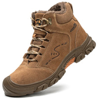 High Quality Winter Boots Men Steel Toe Cap Safety Boots Work Shoes Men Puncture-Proof Work Boots Plush Warm Safety Shoes male