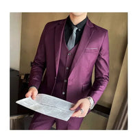 S-9XL New (Blazer+Vest+Pants) Men's Fashion Business Gentleman Professional Formal Dress Korean Version Banquet Dress Suit 6XL