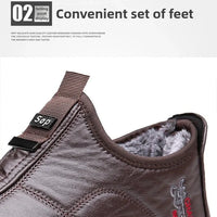 Winter men's boots are warm waterproof non slip thick walking boots, and oversized work shoes for men aged 38-48 platform boots